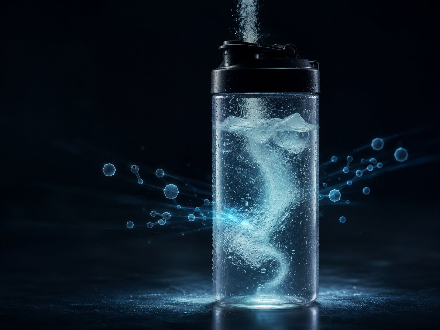 hydr8 dissolving in a shaker of chilled water